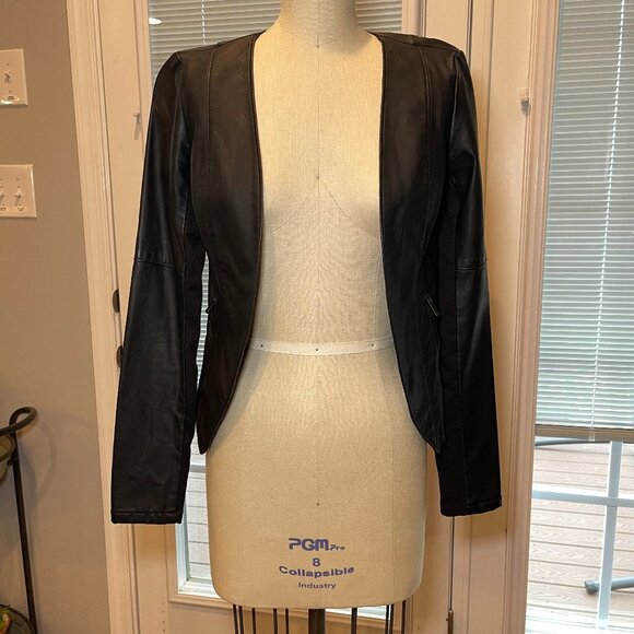 Dynamite Jackets & Blazers - Dynamite Black Faux Leather Moto Biker Jacket Vegan Edgy XS